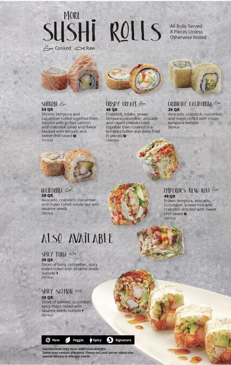 Menu of Sumo Sushi & Bento, Al Waab, Doha  