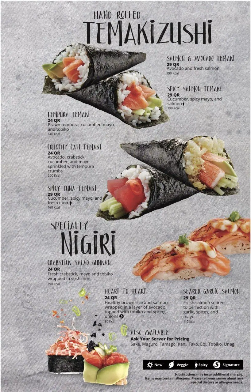 Menu of Sumo Sushi & Bento, Al Waab, Doha  