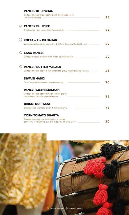 Menu of Kailash Parbat, Dafna, Doha  