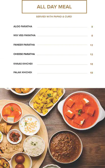 Menu of Kailash Parbat, Dafna, Doha  