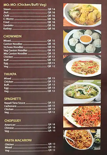 Best restaurant menu near 02 Mall Umm Salal Doha