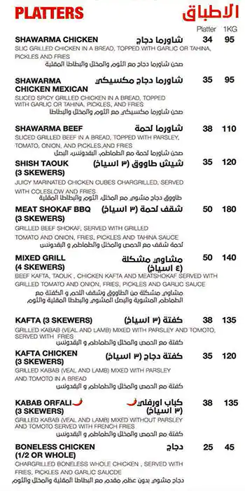 Menu of Sandwich Station, Markhiya, Doha  