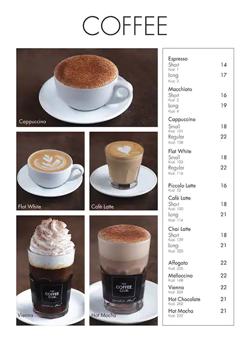 Menu of The Coffee Club, Umm Salal Mohammed, Doha  