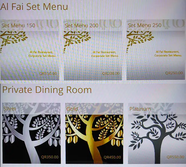 Menu of Alfai, Musheireb, Doha  