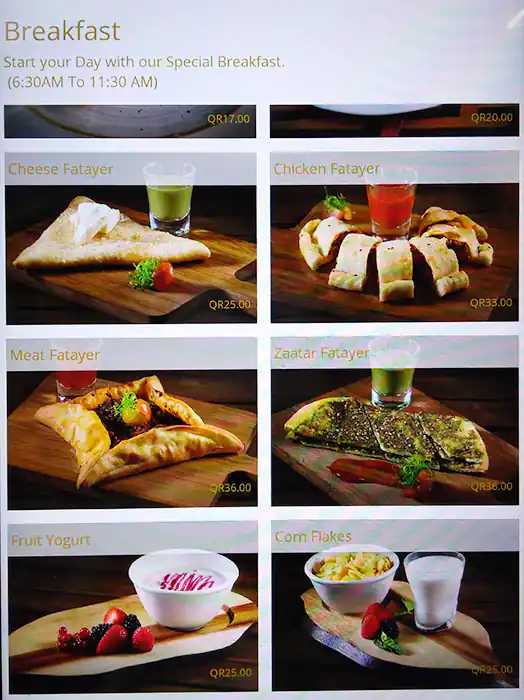 Menu of Alfai, Musheireb, Doha  