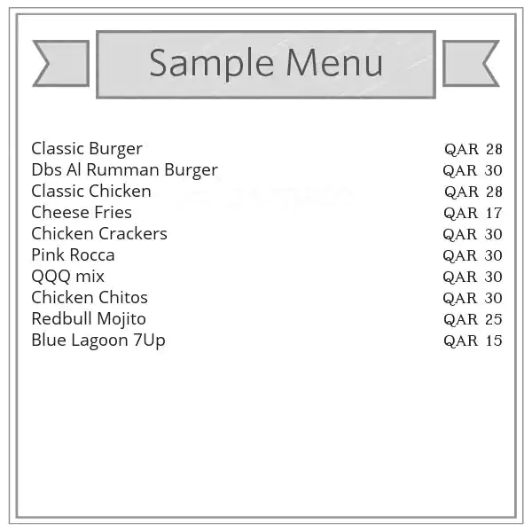 Menu of QQQ Burger, Umm Salal Mohammed, Doha  