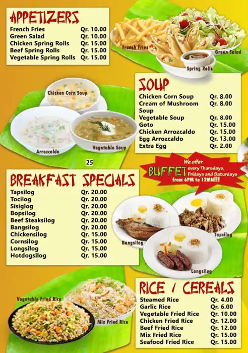 Menu of Big Diners Restaurant, Al Mansoura, Doha  