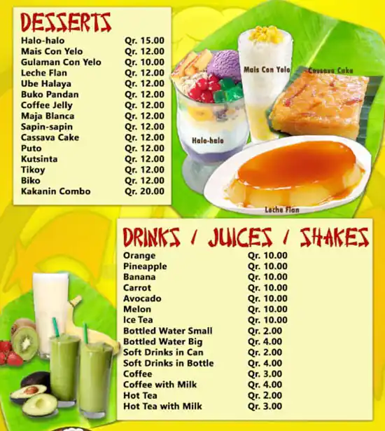 Menu of Big Diners Restaurant, Al Mansoura, Doha  