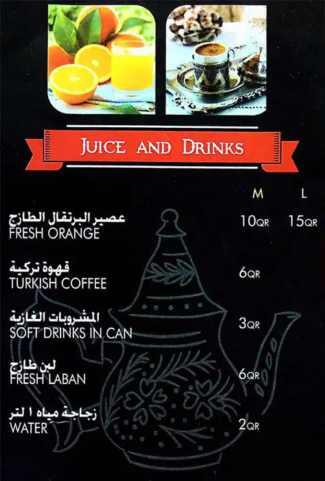 Menu of Turkish Corner, Nuaija, Doha  