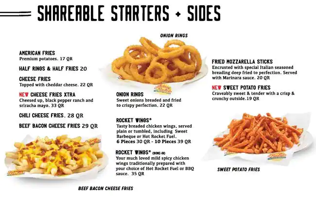 Menu of Johnny Rockets, Dafna, Doha  