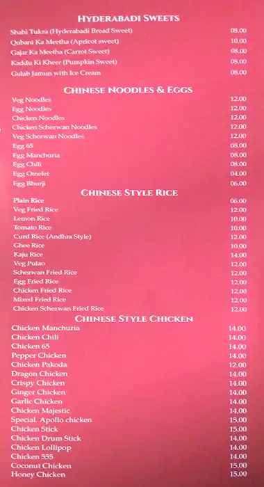 Menu of Taste Of Hyderabad, Al Muntazah, Doha  