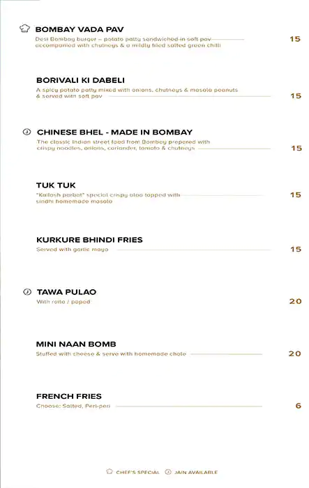 Menu of Kailash Parbat, Al Ghanim, Doha  