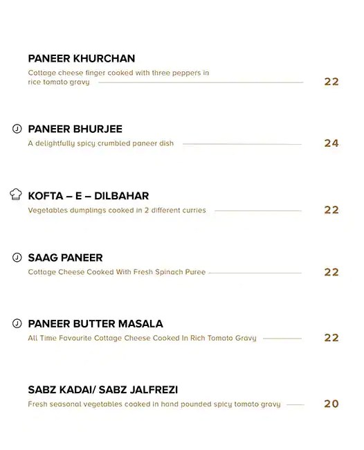 Menu of Kailash Parbat, Al Ghanim, Doha  