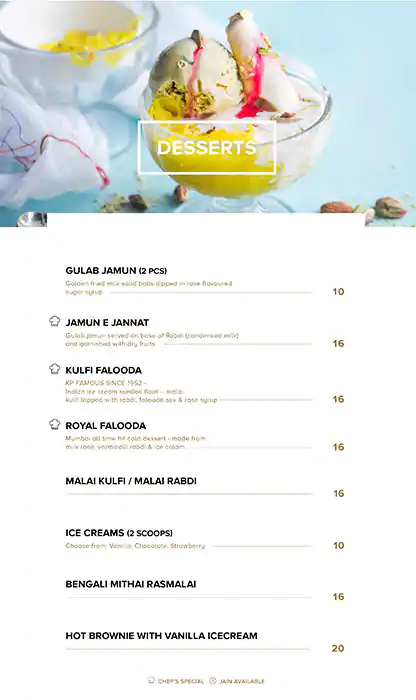 Menu of Kailash Parbat, Al Ghanim, Doha  