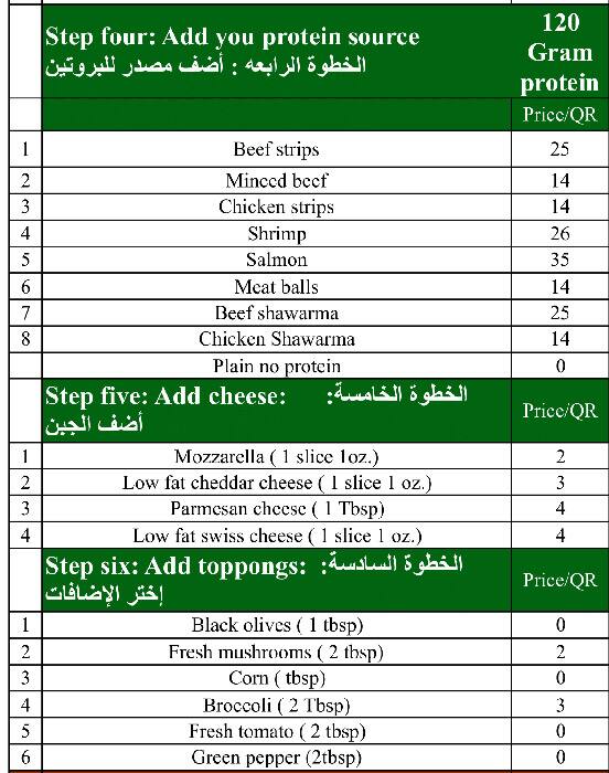 Menu of Diet Cafe Catering, Abu Hamour, Doha  