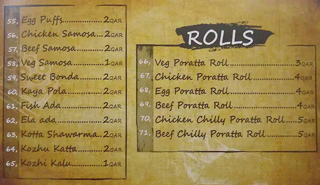 Menu of Tasty Hub, Old Airport Area, Doha  