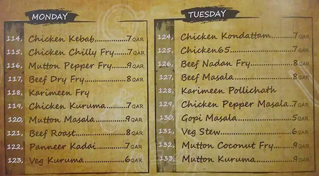 Menu of Tasty Hub, Old Airport Area, Doha  