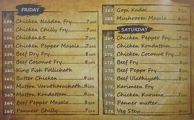 Menu of Tasty Hub, Old Airport Area, Doha  