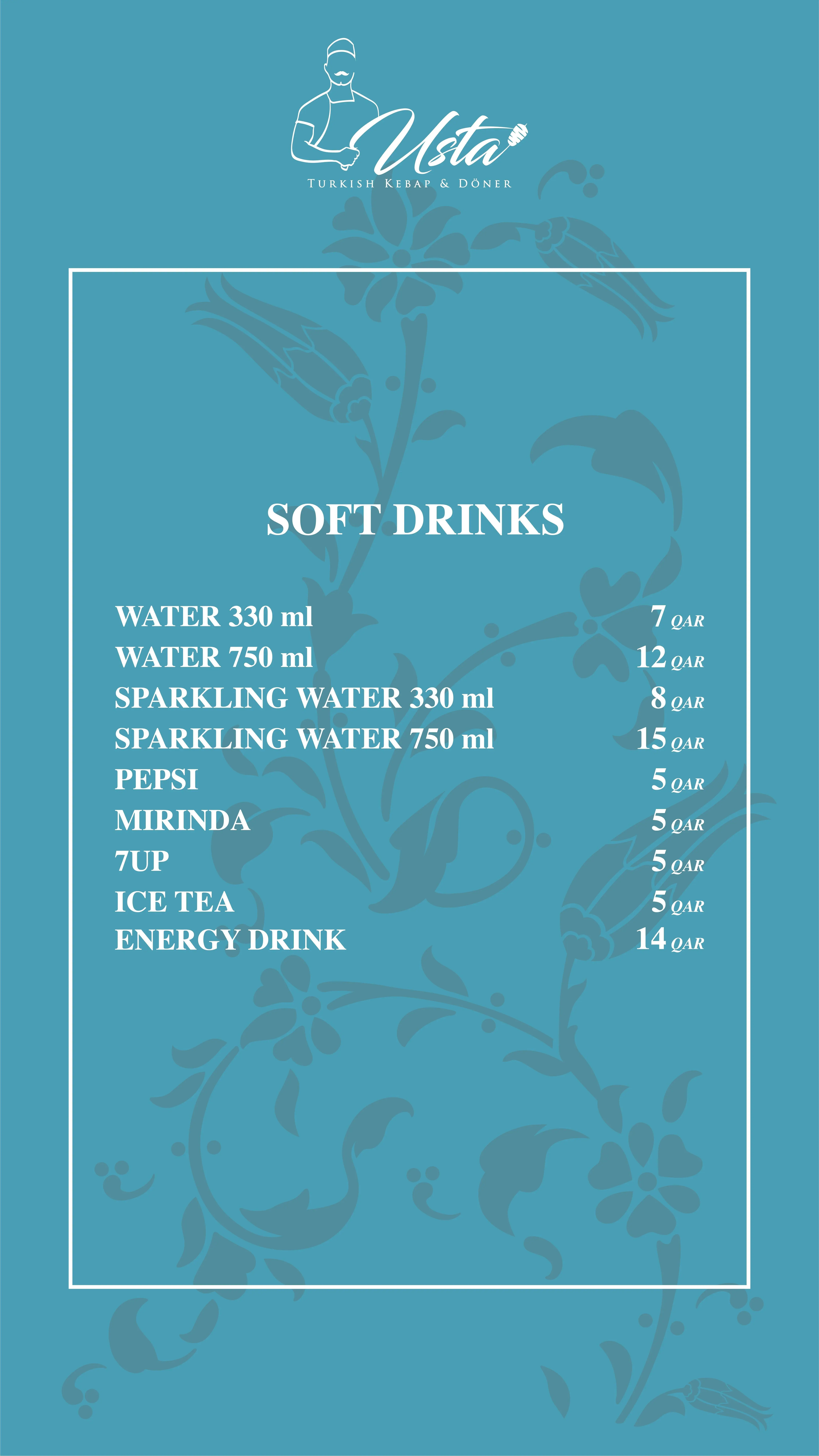 Menu of Usta Turkish Kebap & Doner, Souq Waqif, Doha  