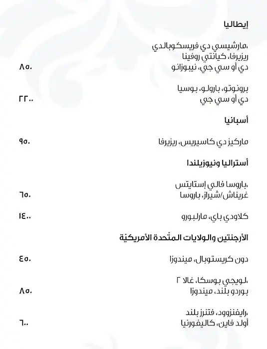 Menu of Riyasat, Katara, Doha  