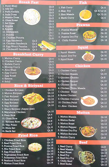 Menu of Asian Star Restaurant, Umm Ghuwailina, Doha  