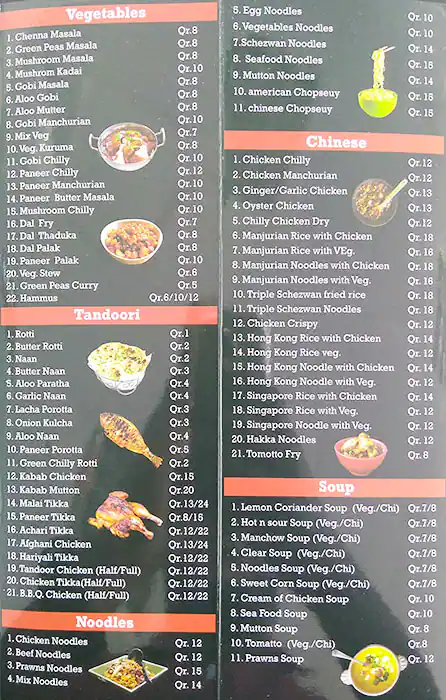 Tasty food Indian, Chinesemenu Umm Ghuwailina, Doha