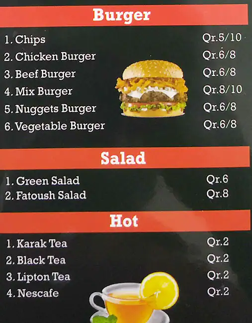 Menu of Asian Star Restaurant, Umm Ghuwailina, Doha  