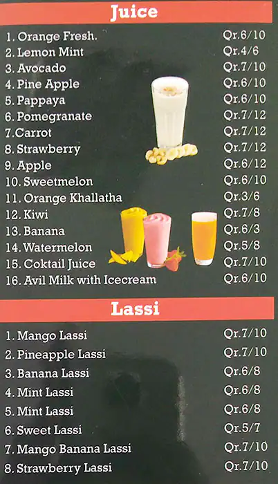 Menu of Asian Star Restaurant, Umm Ghuwailina, Doha  