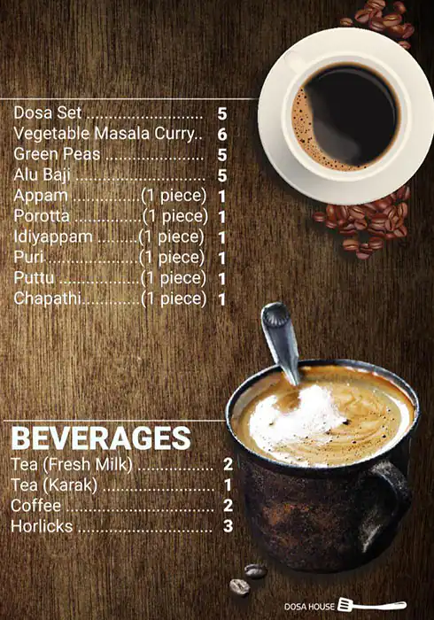 Menu of Dosa House - دوسه هاوس, Old Airport Area, Doha  