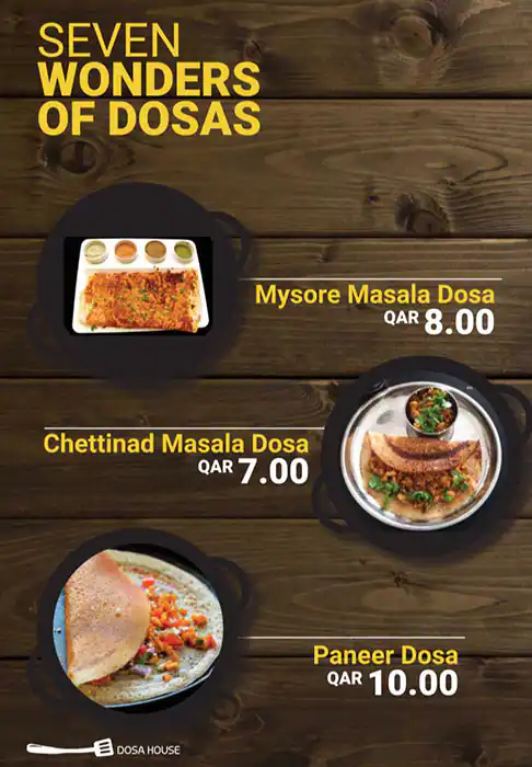 Menu of Dosa House - دوسه هاوس, Old Airport Area, Doha  