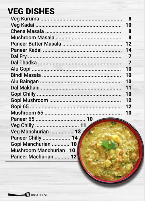Menu of Dosa House - دوسه هاوس, Old Airport Area, Doha  