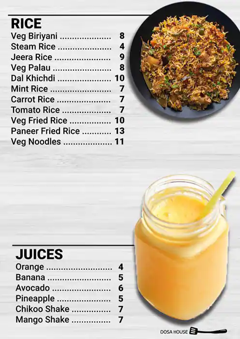 Menu of Dosa House - دوسه هاوس, Old Airport Area, Doha  