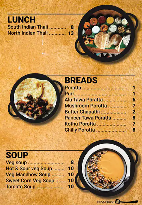 Menu of Dosa House - دوسه هاوس, Old Airport Area, Doha  