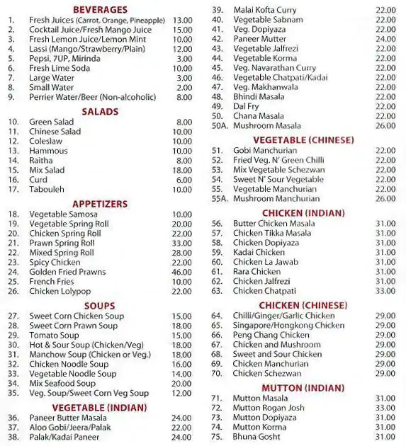 Best restaurant menu near City Center Mall Dafna Doha