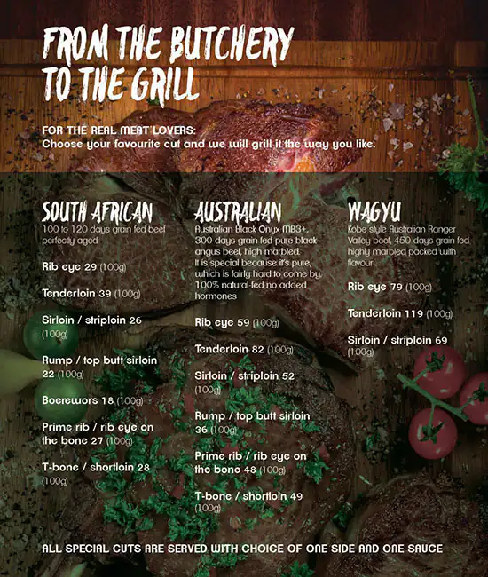 Menu of The Butcher Shop & Grill, Al Waab, Doha  