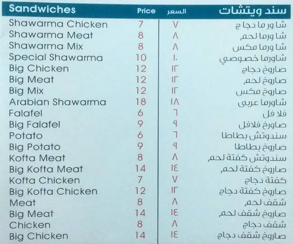 Menu of Jabal Lebnan Restaurant - جبل لبنان, Al Nasr, Doha  