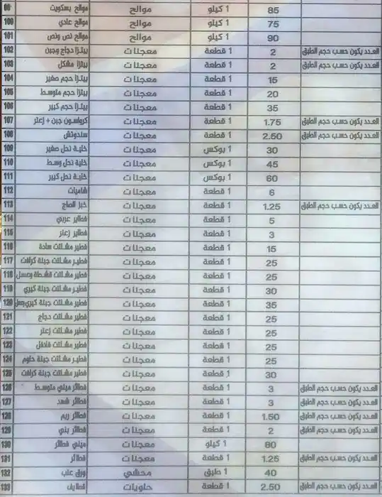 Menu of Shahad Al Jazeera Sweets & Pastries, Abu Hamour, Doha  