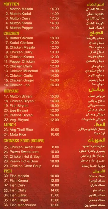 Menu of Corner Fast Food Restaurant, Al Salata, Doha  