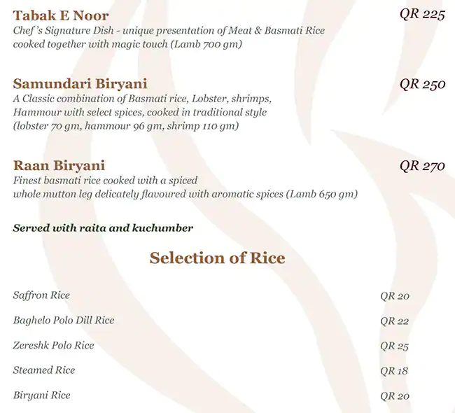 Menu of The Village Restaurant, Al Nasr, Doha  