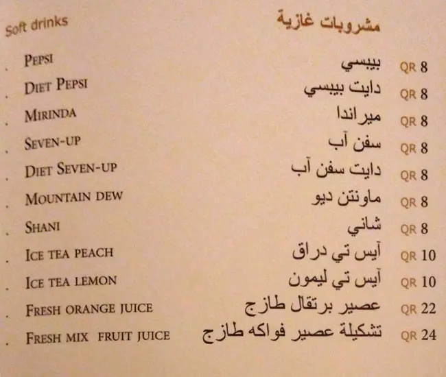 Menu of Lo Spaghetto, Al Nasr, Doha  