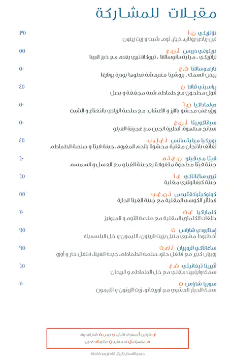 Menu of Mykonos - InterContinental Doha, Westbay, Doha  