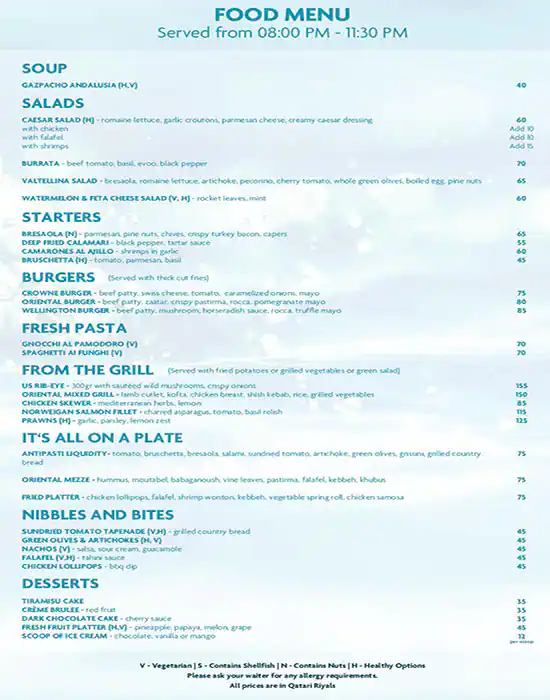 Menu of Liquidity - Crowne Plaza Doha, The Business Park, Najma, Doha  