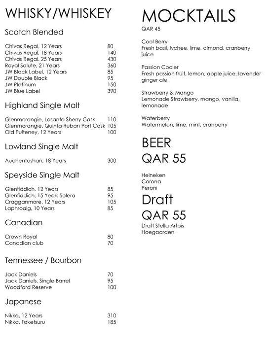 Menu of Wahm - W Doha Hotel, Dafna, Doha  