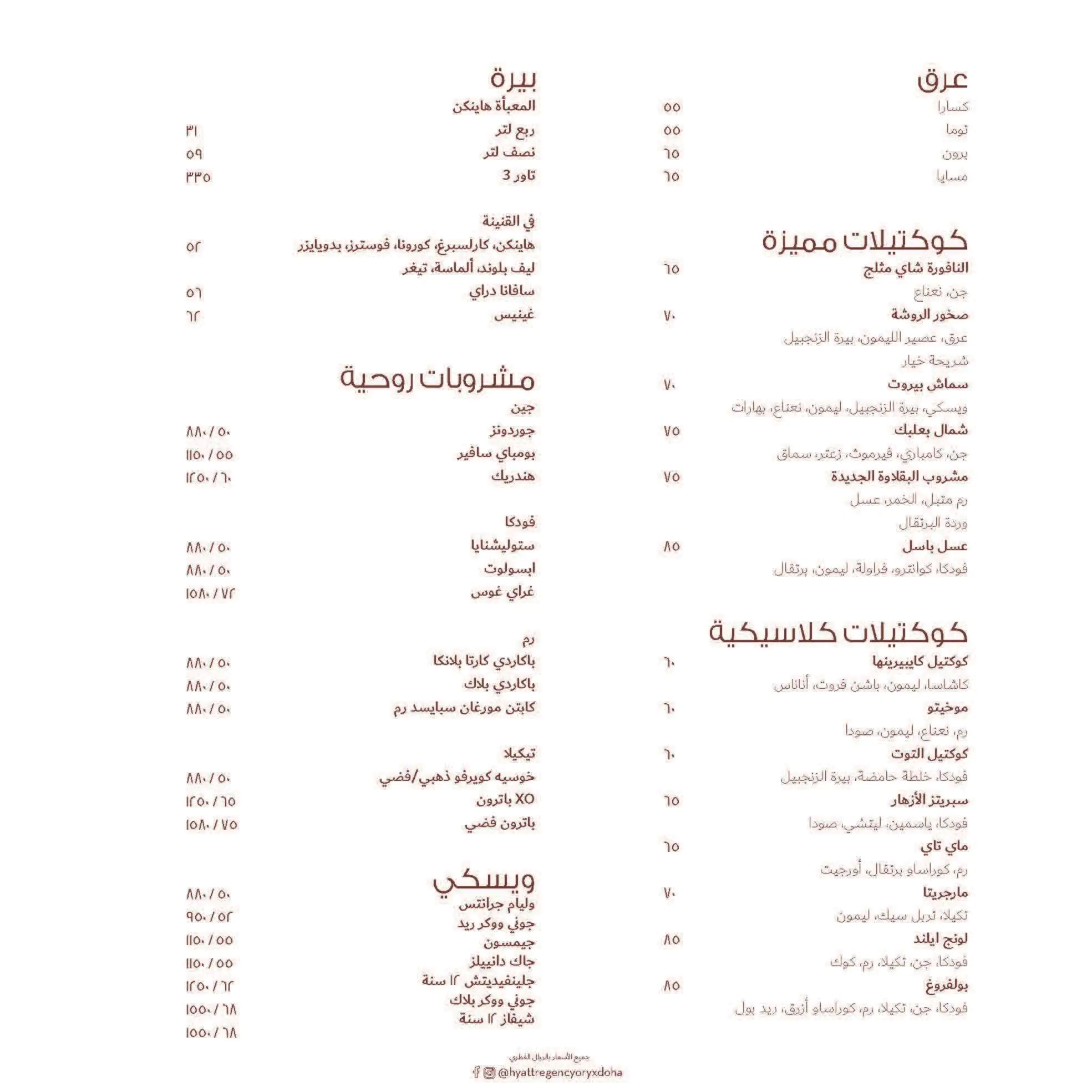 Menu of Al Nafourah Garden, Old Airport Area, Doha  