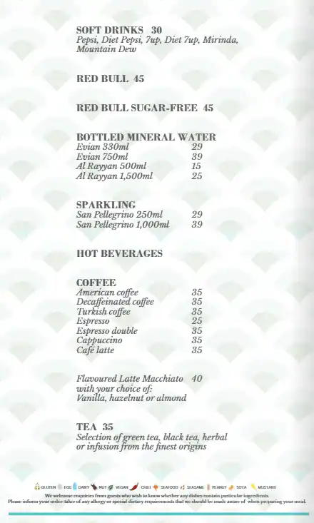 Menu of Pool Cafe - Sheraton Grand Doha Resort and Convention Hotel, Dafna, Doha  