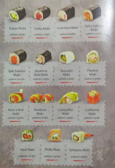 Menu of Neo, Al Nasr, Doha  