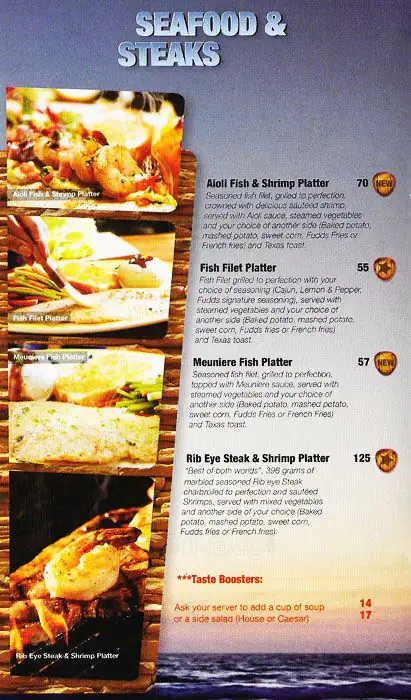 Menu of Fuddruckers, Dafna, Doha  