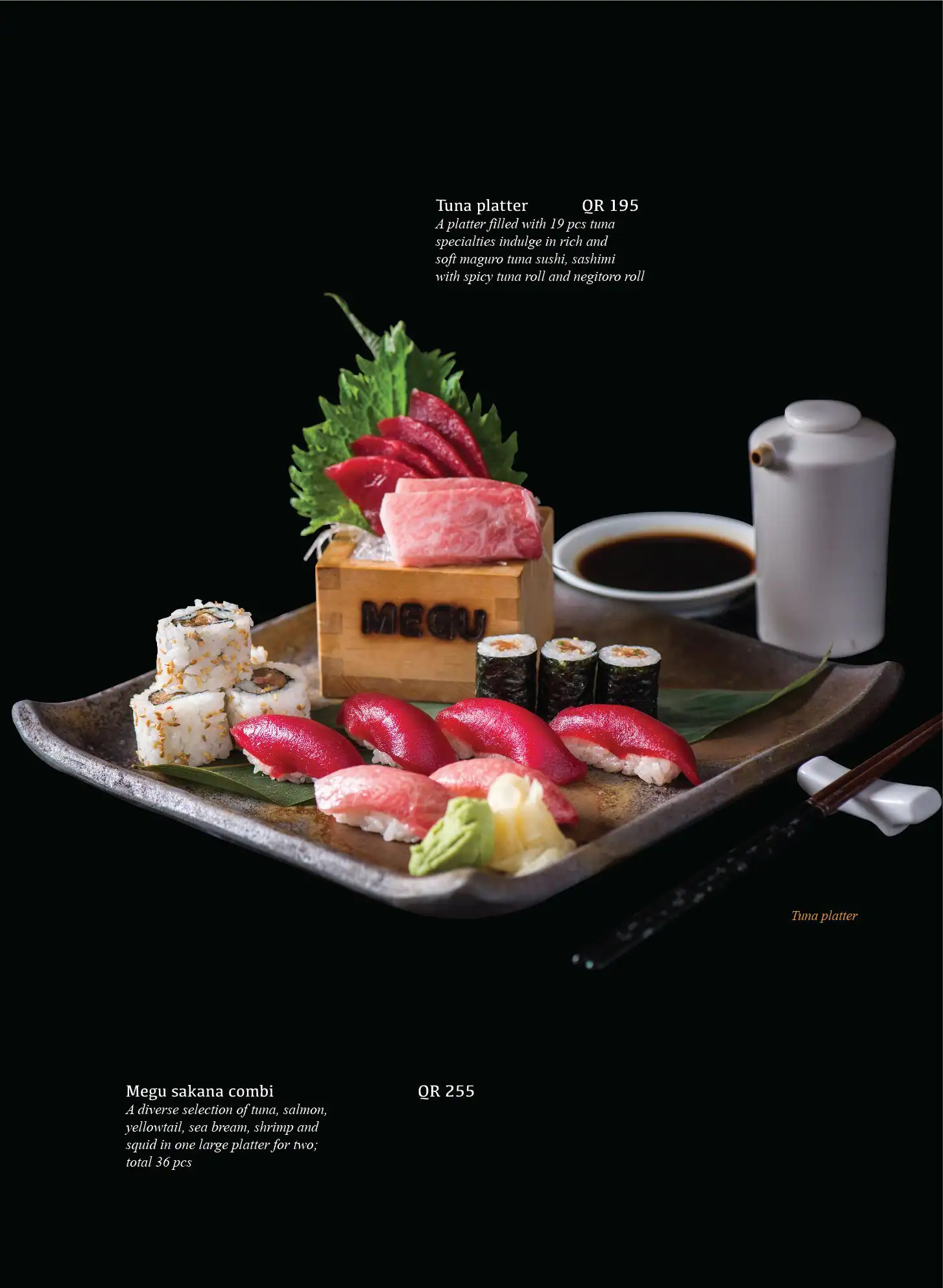 Menu of Megu, Pearl Qatar, Doha  