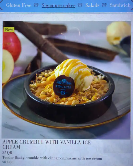 Menu of Chac Late, Katara, Doha  