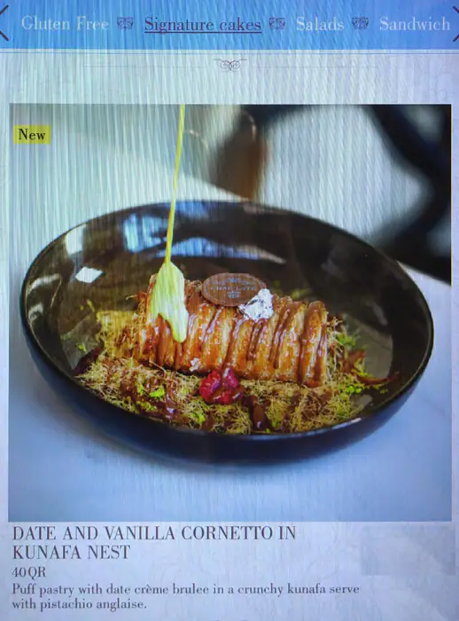 Menu of Chac Late, Katara, Doha  